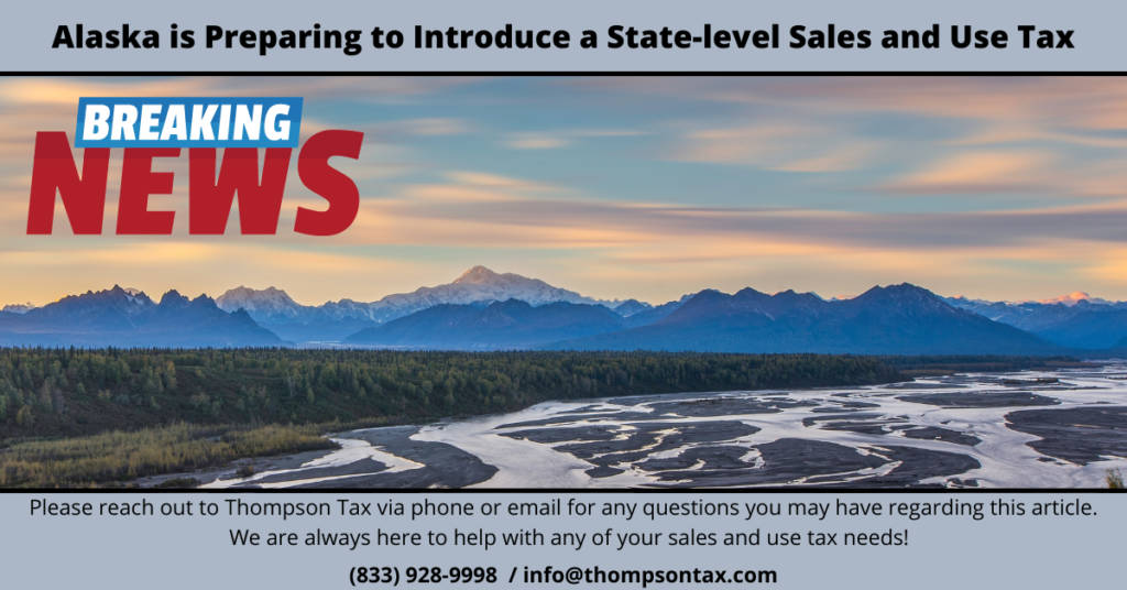 The Alaskan landscape with a mention of the Alaska state sales and use tax 
