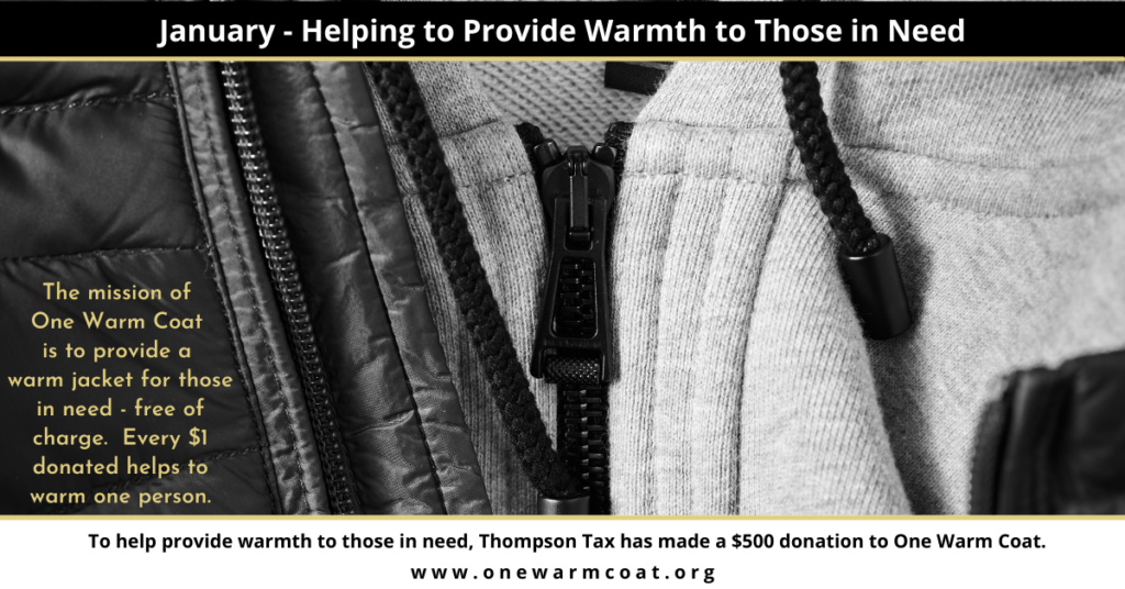 A close-up of a zipped up jacket that brings awareness to One Warm Coat