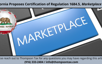 California Proposes Certification of Regulation 1684.5, Marketplace Sales