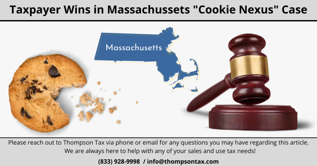 Concept of Cookie and Gavel with a Map of Massachusetts in the Background