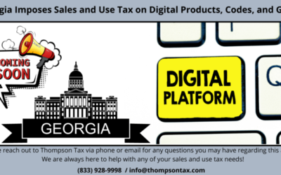 Effective 1/1/24, Georgia Will Begin Imposing Sales and Use Tax on Digital Products, Goods, and Codes
