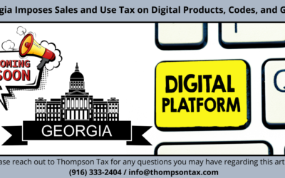 Effective 1/1/24, Georgia Will Begin Imposing Sales and Use Tax on Digital Products, Goods, and Codes