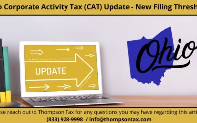 2024 Ohio Corporate Activity Tax (CAT) Threshold Update