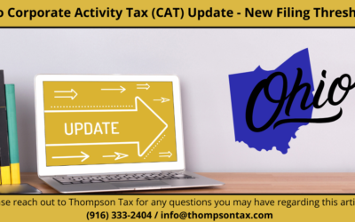 2024 Ohio Corporate Activity Tax (CAT) Threshold Update