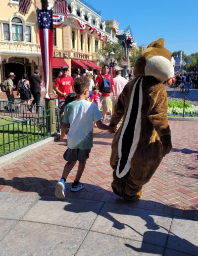 Person Dressed as Chip at Disney