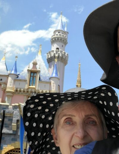 Jim and Marion Posing with a Disney Castle in the Background