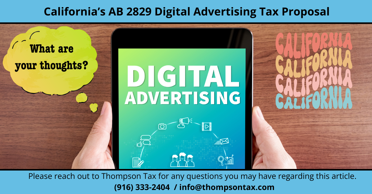 California’s Digital Advertising Tax Proposal