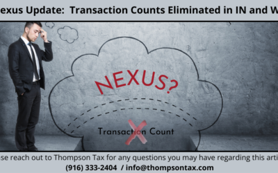 Nexus Update: Transaction Counts Eliminated in Indiana and Wyoming