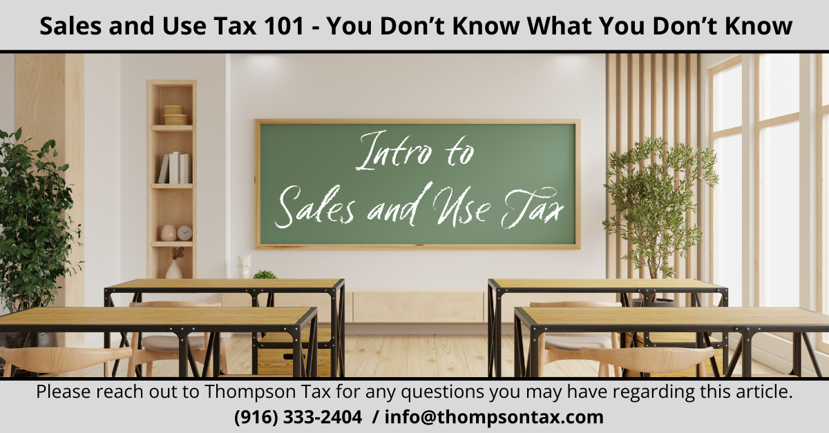 Sales and Use Tax 101