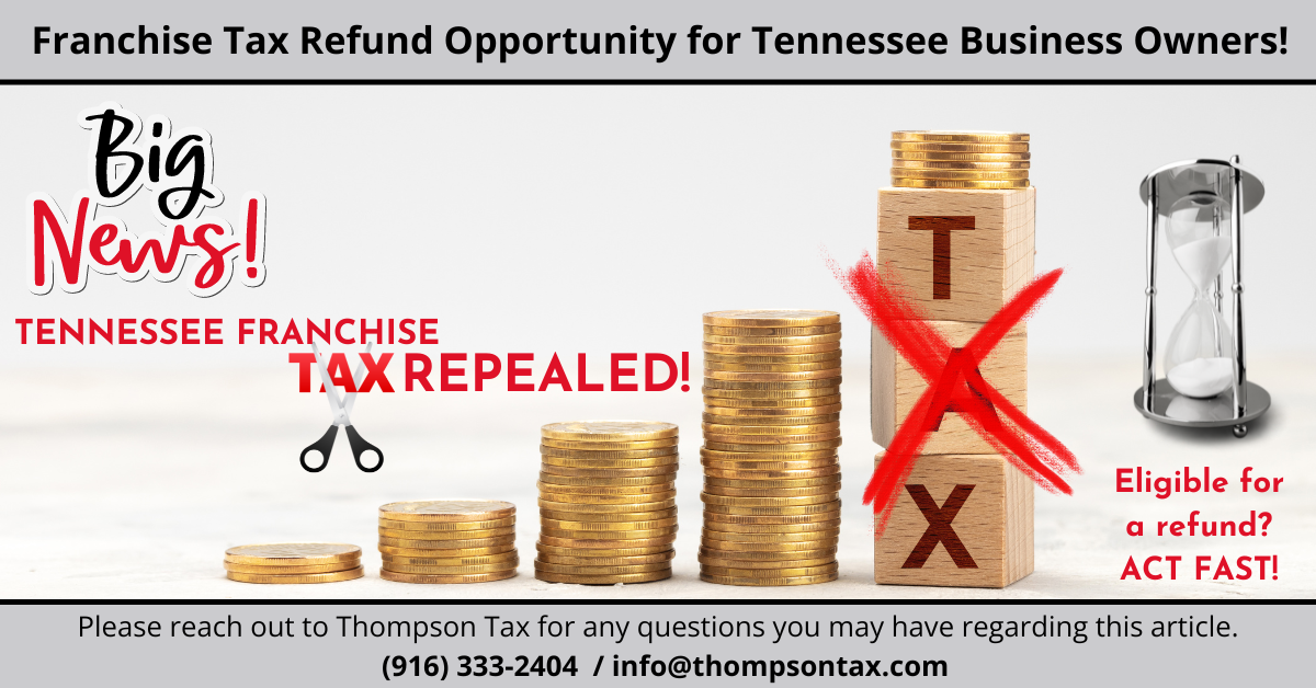 Franchise Tax Refund Opportunity for Tennessee Business Owners