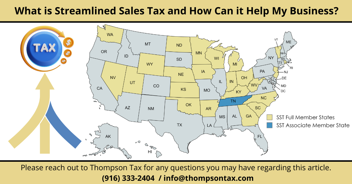 Map of the U.S. Showing the Streamlined Sales Tax Full and Associate Member States