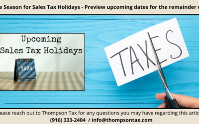 ‘Tis the Season for Sales Tax Holidays – Preview Upcoming Dates for the Remainder of 2024