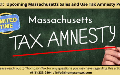 Massachusetts Sales and Use Tax Amnesty Period: What You Need to Know