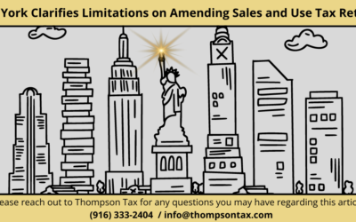 New York Clarifies Limitations on Amending Sales and Use Tax Returns: Key Insights for Businesses