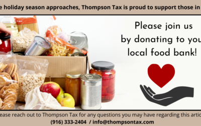 As The Holiday Season Approaches, Thompson Tax Is Proud to Support Those in Need