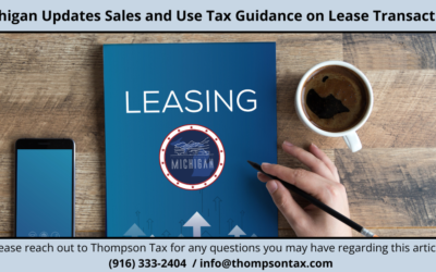 Michigan Updates Sales and Use Tax Guidance on Lease Transactions