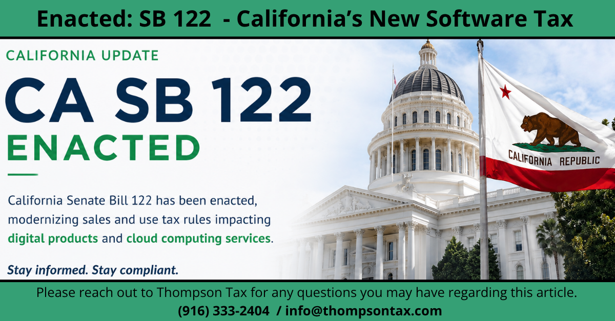 California SB 122: New Sales Tax on Software and SaaS Starting 2027