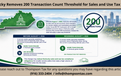 Kentucky Eliminates the 200-Transaction Economic Nexus Threshold