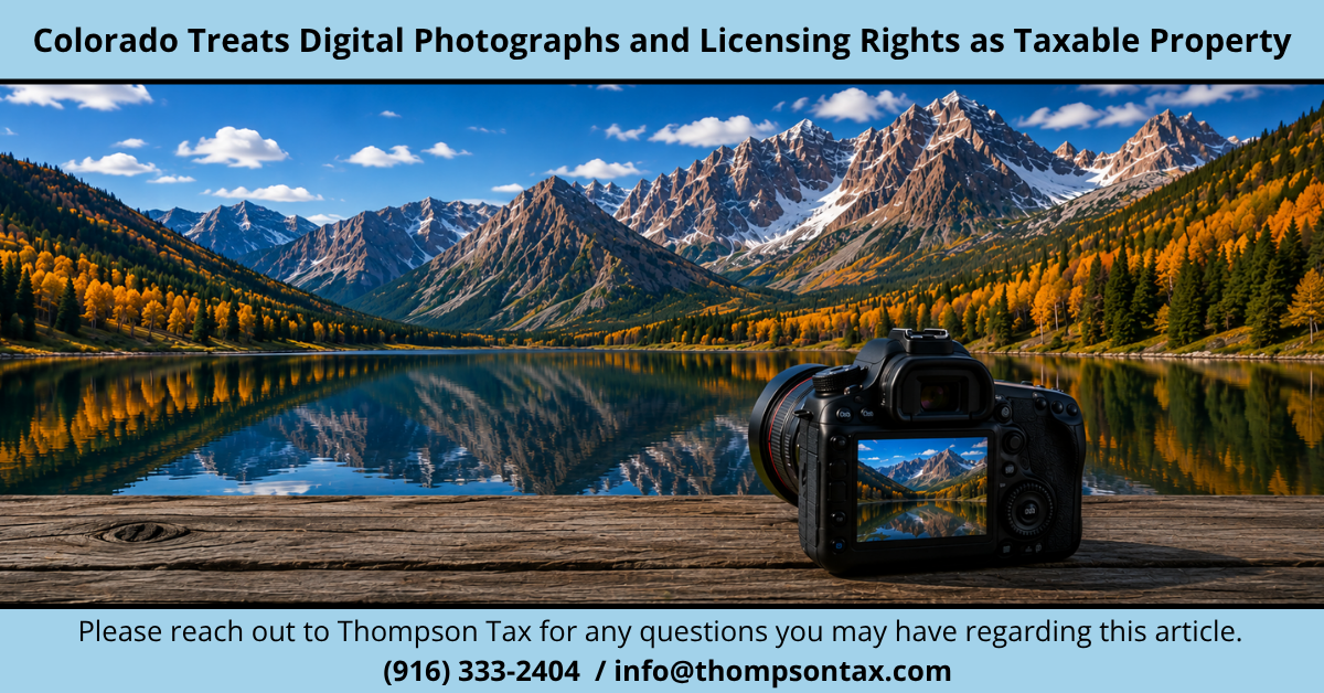 Colorado digital photographs sales tax